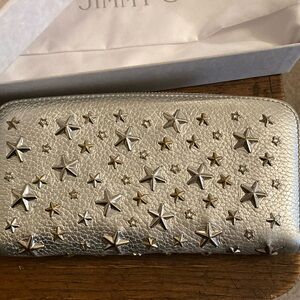 Jimmy Choo FILIPA Star Studded Zip Around Wallet Full Inclusion w/Dusty …